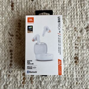 JBL Live PRO+ TWS Wireless Bluetooth Noise Cancelling Headphones White Case Buds